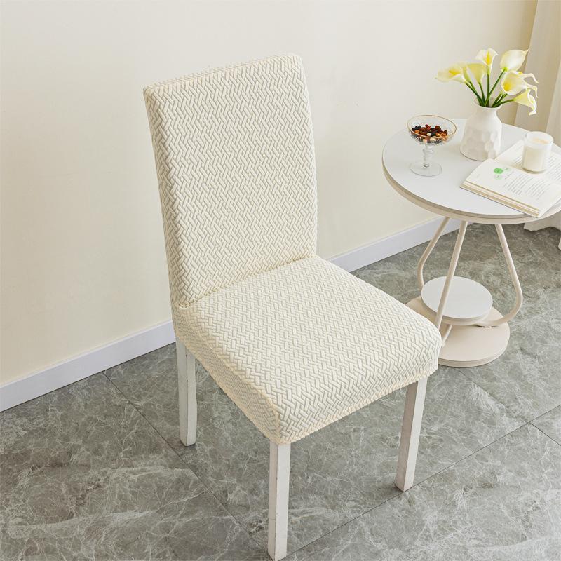 Twill Jacquard Dining Chair Cover Dustproof Elastic Soft  Seat Covers Seat Slipcover Suitable for Kitchen Room Living Home Decor