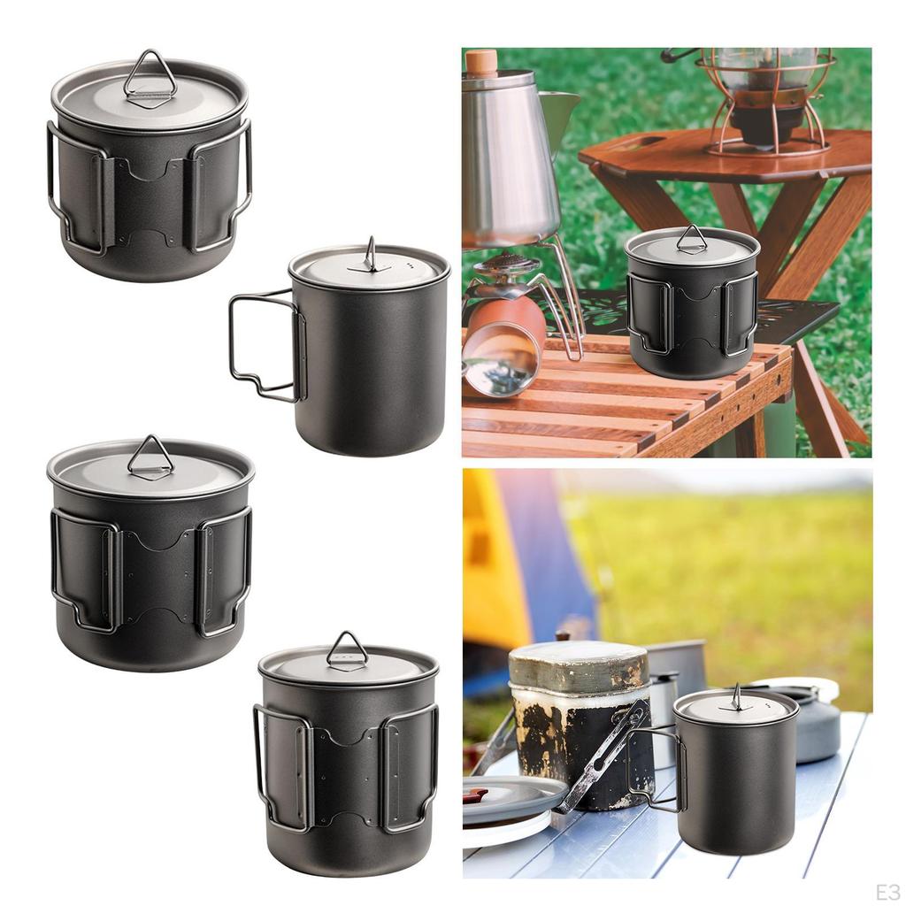 Titanium Camping Pot Set for Backpacking Excursions
