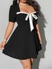 Europäisches & Amerikanisches Sommer Sexy Taillenbetontes Kleid mit Schleifen-Detail