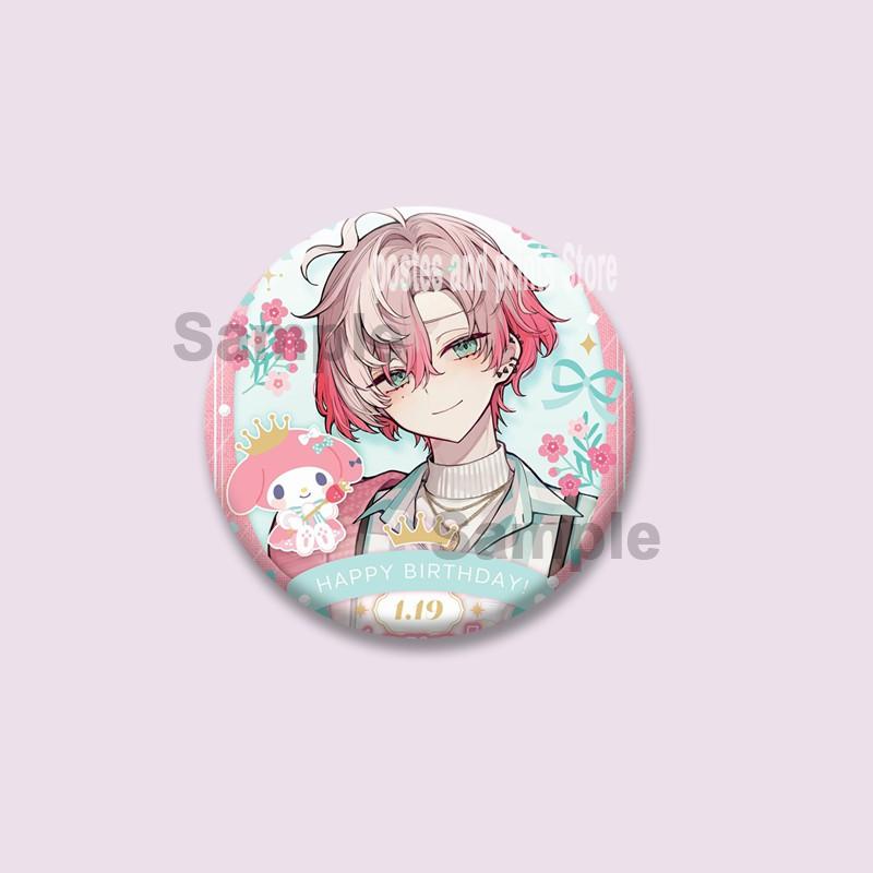 Cartoon Game Merold Kurode Hallritt Brooch Anime Fragaria Memories Lapel Pins Plastic Round Badge for Bag Hat Jewelry XMAS Gifts