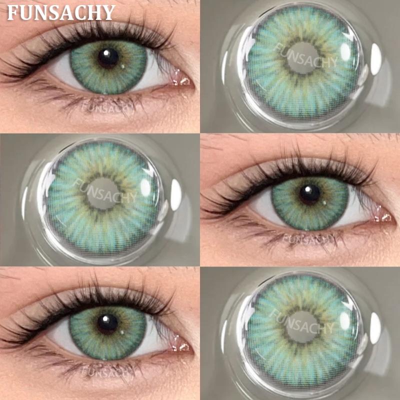 FUNSACHY 1 Pair Blue Natural Colored Eye Lenses Gray Fashion Lenses Brown Eye Lens Green High Quality Cosmetics Color Contacts