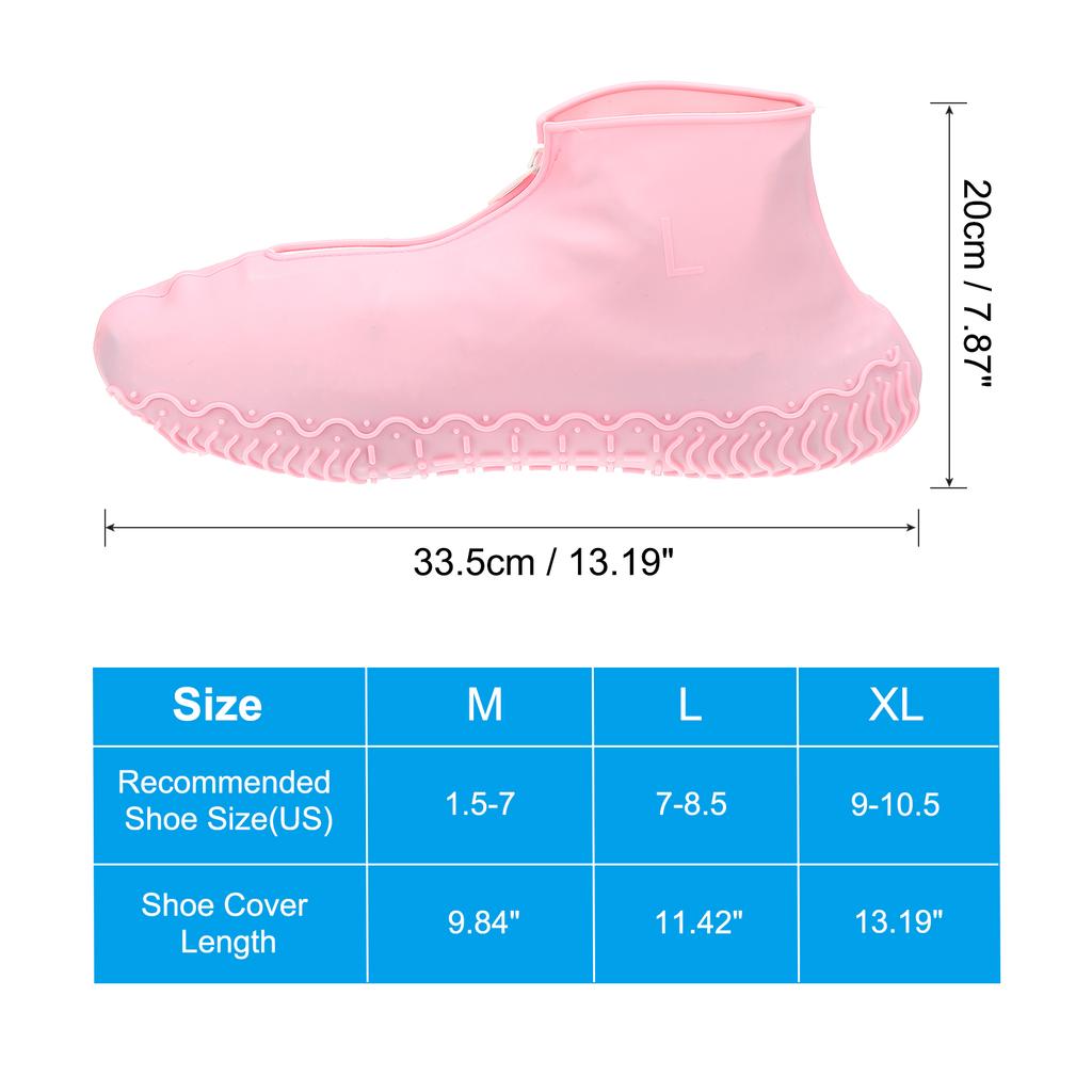 Silicone WaterProof Shoe Covers Zipper Shoe Protector  Reusable Non-Slip Rain Boot Overshoes Walking Shoes  for Men Women