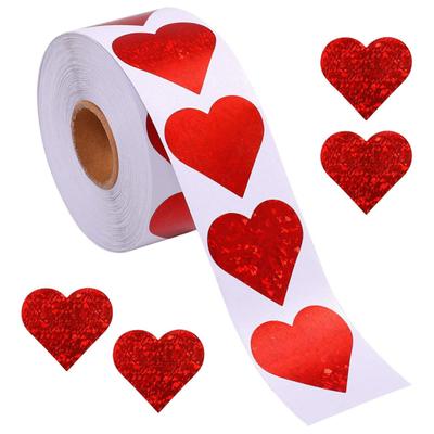 500 Stück/Rolle herzförmige Etiketten Aufkleber Süßigkeiten Geschenkbox Hochzeit Valentinstag Aufkleber