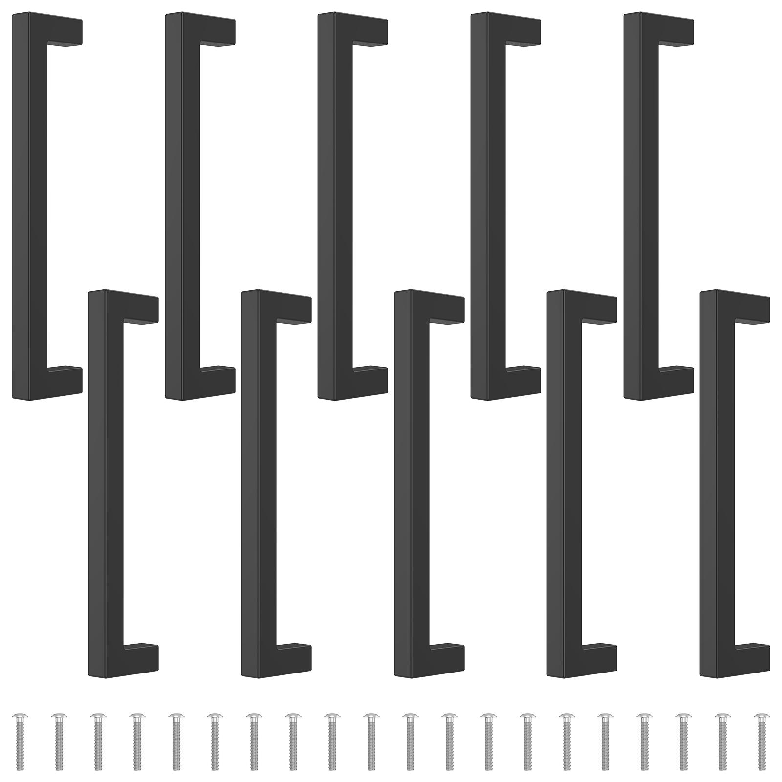 

10Pcs Square Bar Drawer Handles Stainless Steel Drawer Pulls Stainless Steel Cupboard Door Handles for Bathroom Cabinet Hardware