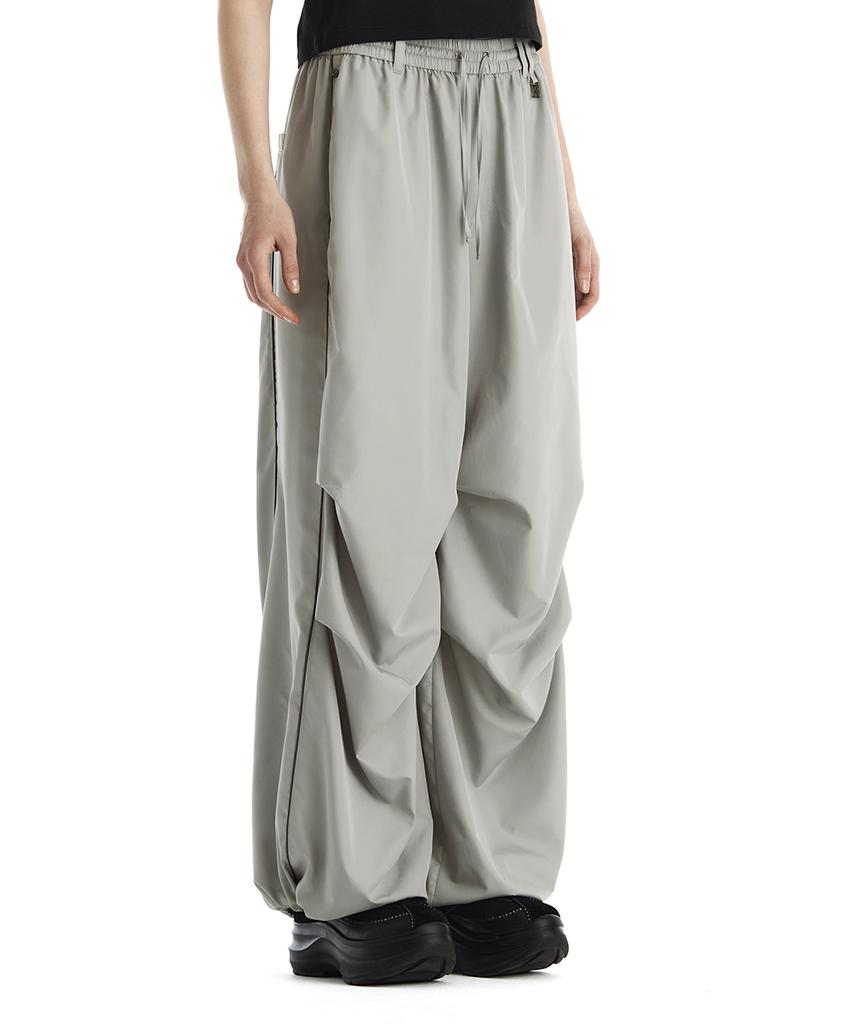 Teulimingbeodeu Contrast Piping Set-Up Track Pants [ Gray ]