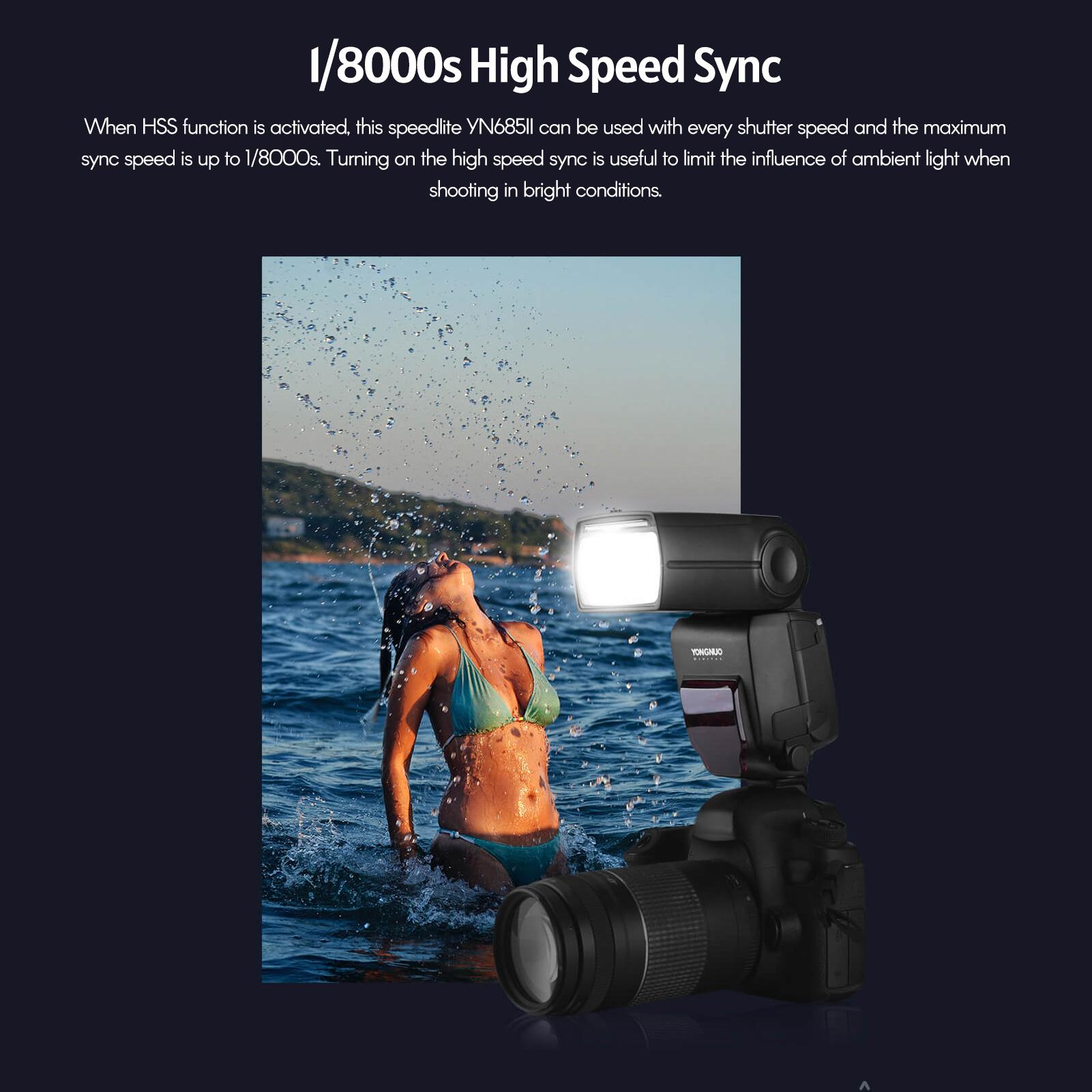 

YONGNUO YN685II Camera Flash Speedlite ETTL Speedlight Built in 2.4G Wireless RF System 1 8000s High speed Sync with чёрный