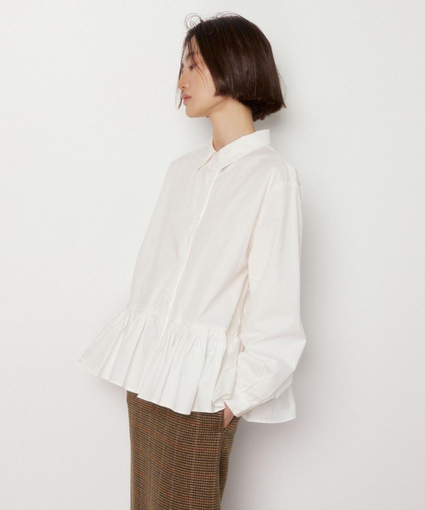 Okuka Essential Oversized Frill Shirt - White