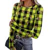 Women's Slim Fit Base Layer Long Sleeve Crewneck Pullover T-Shirt with Thumb Holes, Christmas Graphic Print Top