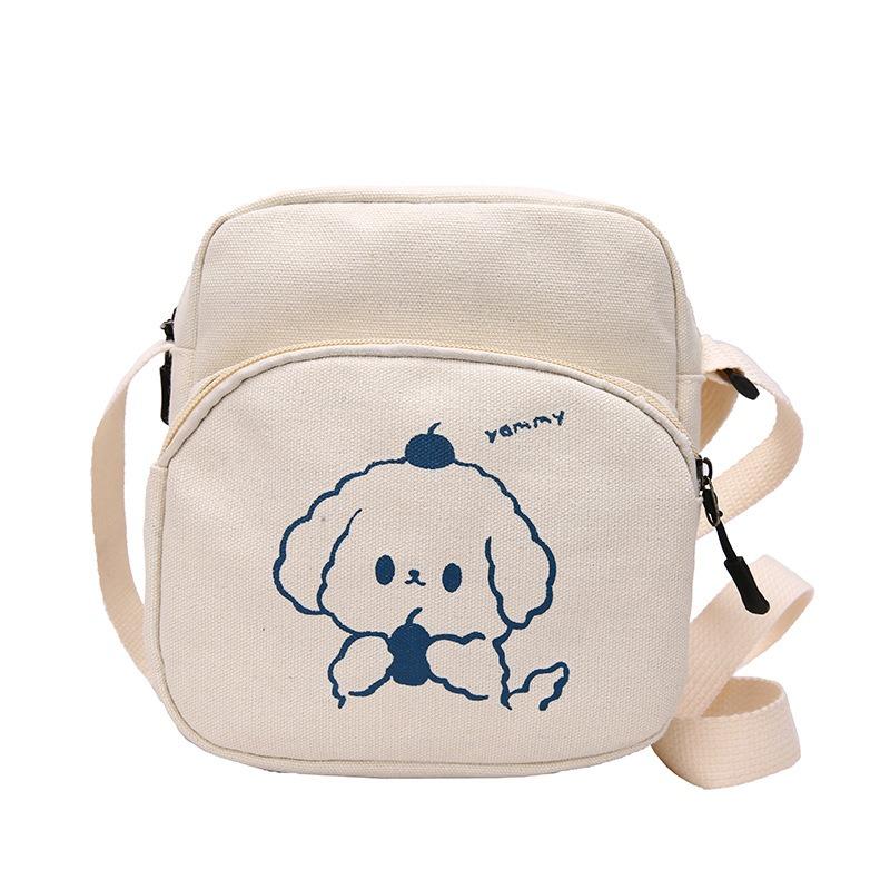 Japonský Harajuku styl kreslená plátěná taška korejská minimalistická crossbody peněženka pro studenty