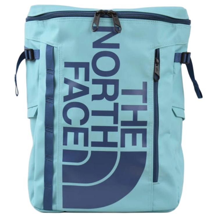 The North Face 30L Front Logo Printed Zipper Backpack Outdoor Bag Unisex Backpacks Blue NM82255RW Blue