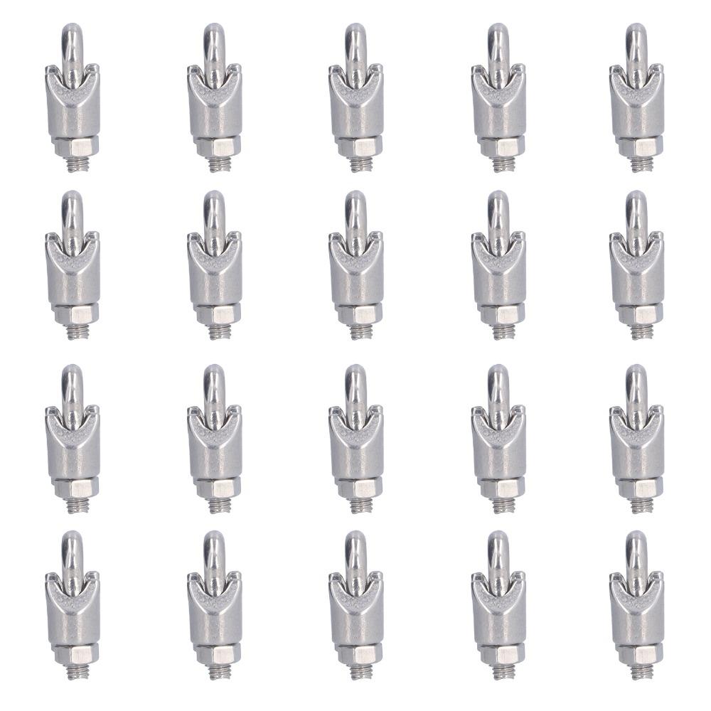 20Pcs 1/16 Inch Cable Clamp Fastener M2 2mm U Bolt Saddle Clamp  Cable Fastening Use