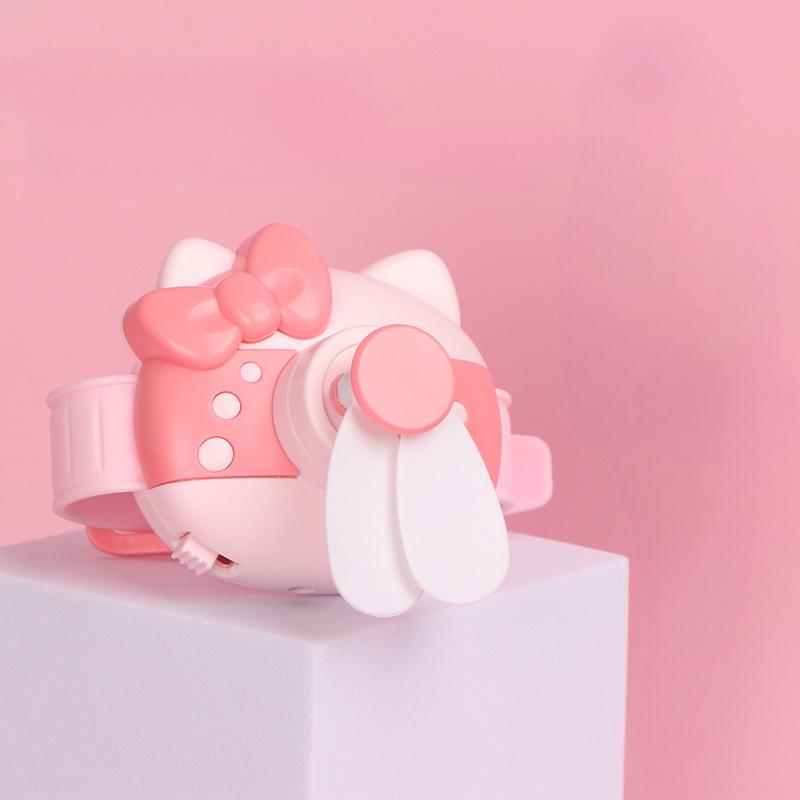 

Cute Mini Fan,Watch Design for Children,Portable Fan,Soft Safe Strong Wind,USB Ventilation Rechargeable,for Student Camping рожевий