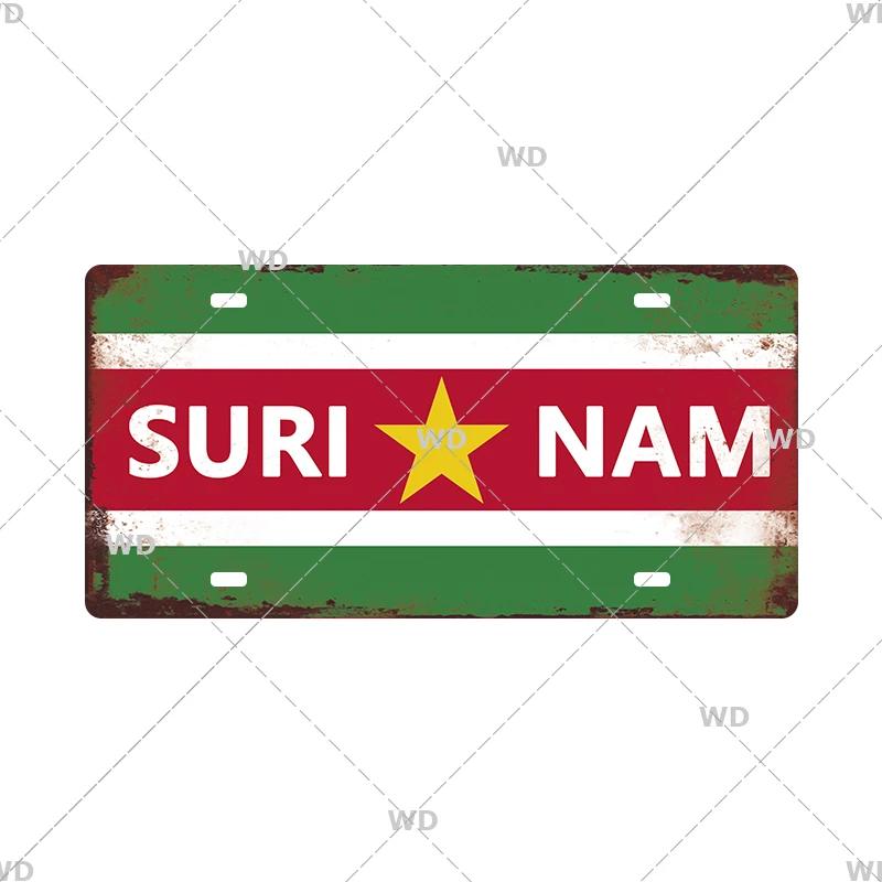 National Flag License Plate 6x12Inch Home Signs Metal Vintage Tin Sign Garage Bar Wall Signs Decor Patriots Best Gift Dustproof