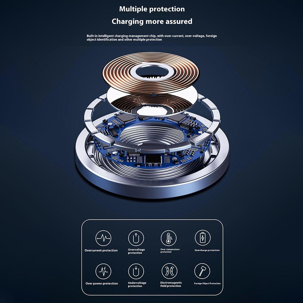 DUDAO A12XS Aluminum Alloy 15W Magnetic Wireless Charger for iPhone