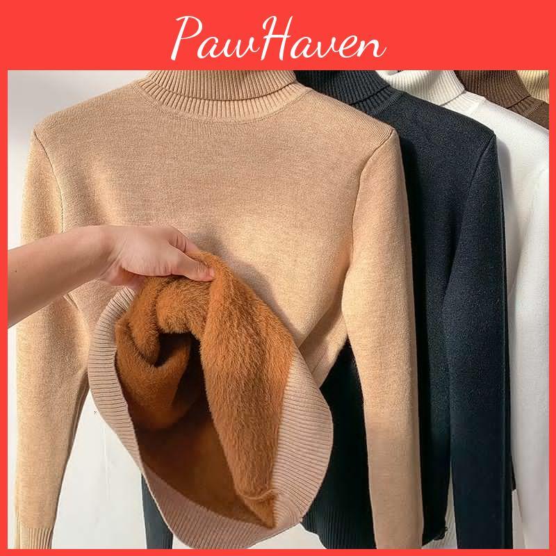 Turtle Sweater Neck Women Winter Elegant Warm Female Knitted Pullover Loose Basic Knitwear Jumper