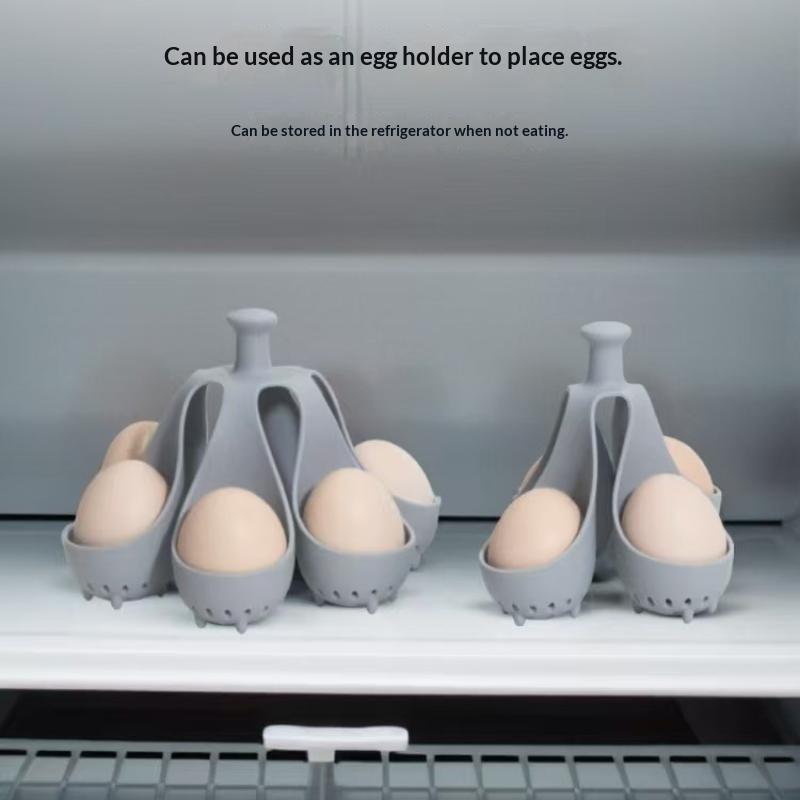 Silicone Egg Cooker High-Temperature Resistant Silicone Steaming Eggs Boiler For Home Quick Breakfast Prep Kitchen Tools
