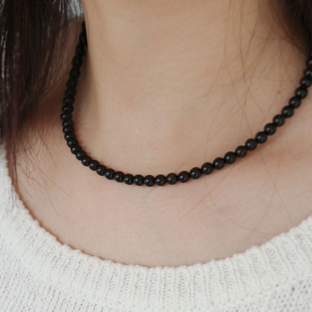 [Modernlike] Silver 925 Onyx Black Necklace 5mm