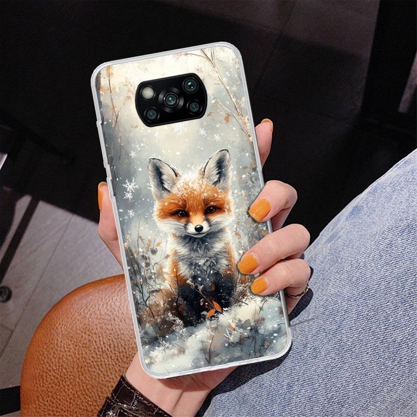 Animal Fox Phnoe Case for Xiaomi Poco X5 X6 X7 Pro X4 Gt F7 Ultra M8 M7 Redmi 15C 15 13C 13 12C 12 Unique Cover Coque Poco X7 X6