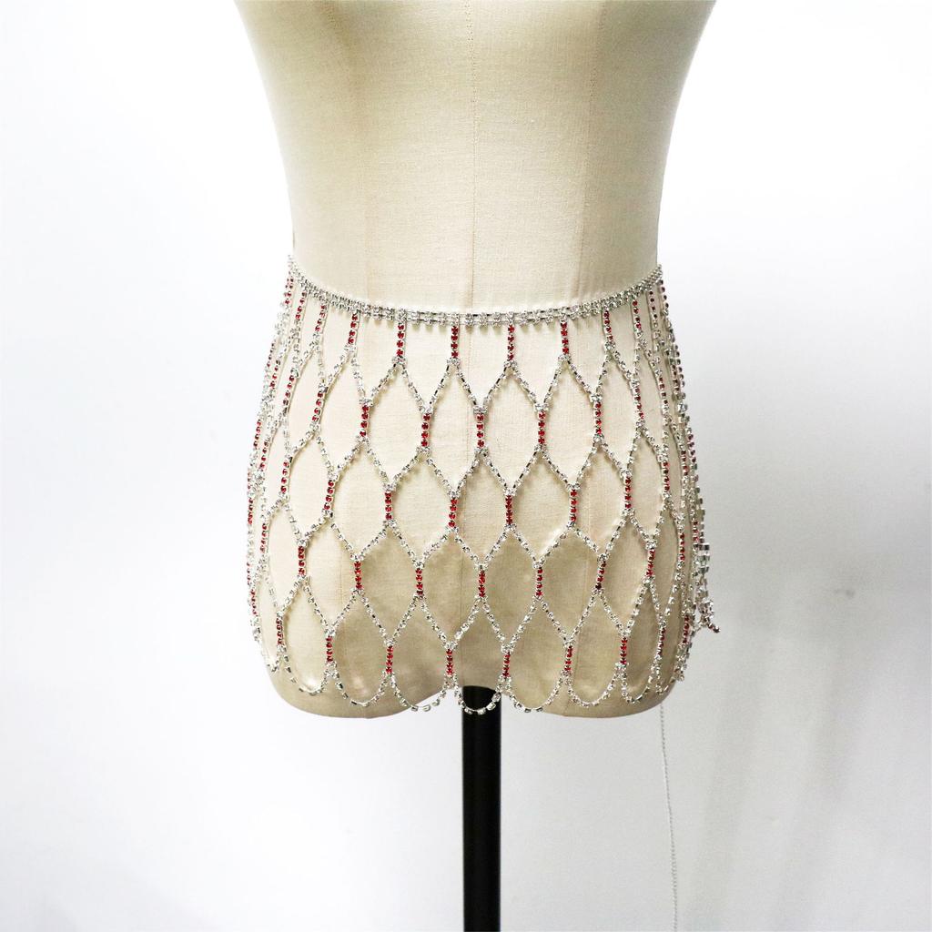 European And American Jewelry, Sexy And Fashionable Hollow Rhinestone Waist Chain, Sexy Nightclub Body Chain Jewelry.