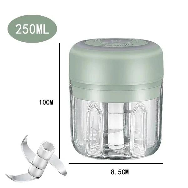 Mini Kabelloser Elektrischer Knoblauchschläger Knoblauchpresse 100ml/250ml USB Wiederaufladbarer Automatischer Knoblauchzerkleinerer Küchenutensilien