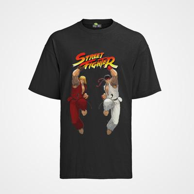 Retro Street Fighter Herren Shirt  Team Ryu VS Ken Capcom Arcade Bio