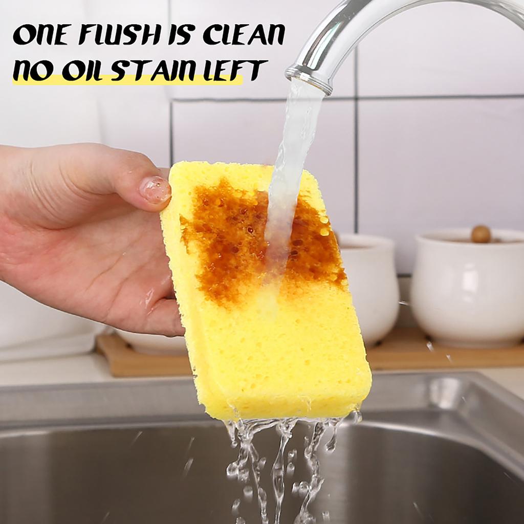 1Pcs Wood Pulp Dishwashing Sponge Wipe Thickened Oil-free Kitchen  Wipe Nano  Pot Brush Cleaning Cloth