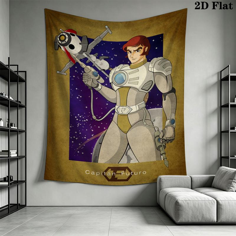 Captain Future Wall Tapestry Aesthetic Wall Hanging Printed Fabric Blanket Decorative Tapestries for Bedroom Living Room Home Decor