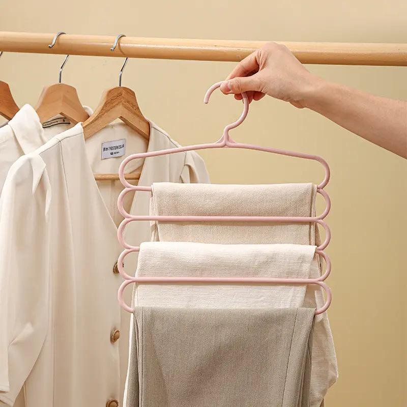 Newcomer 1.04: Innovative 5-Layer Non-Slip Pants Hanger with Enhanced Storage.