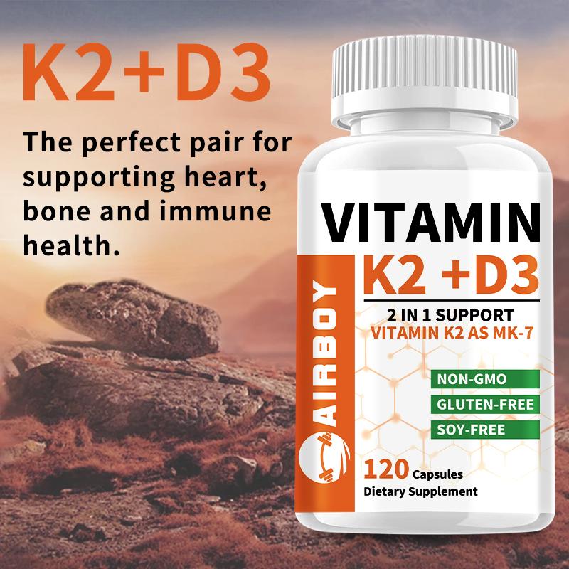 Vitamins D3 and K2 Help Promote Calcium Absorption and Boost Immunity.