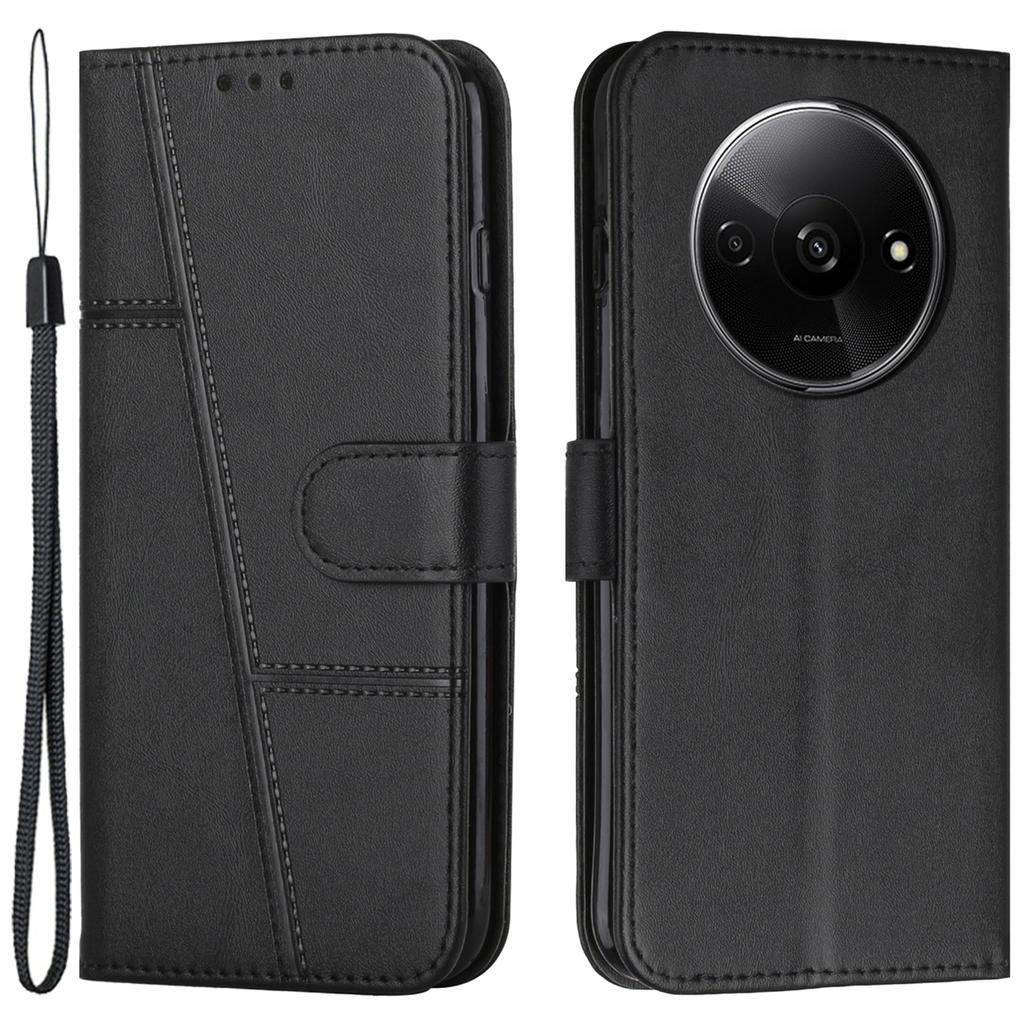 For Xiaomi Redmi A3 4G/Poco C61 4G Case Calf Texture Leather Wallet Phone Cover with Folio Stand