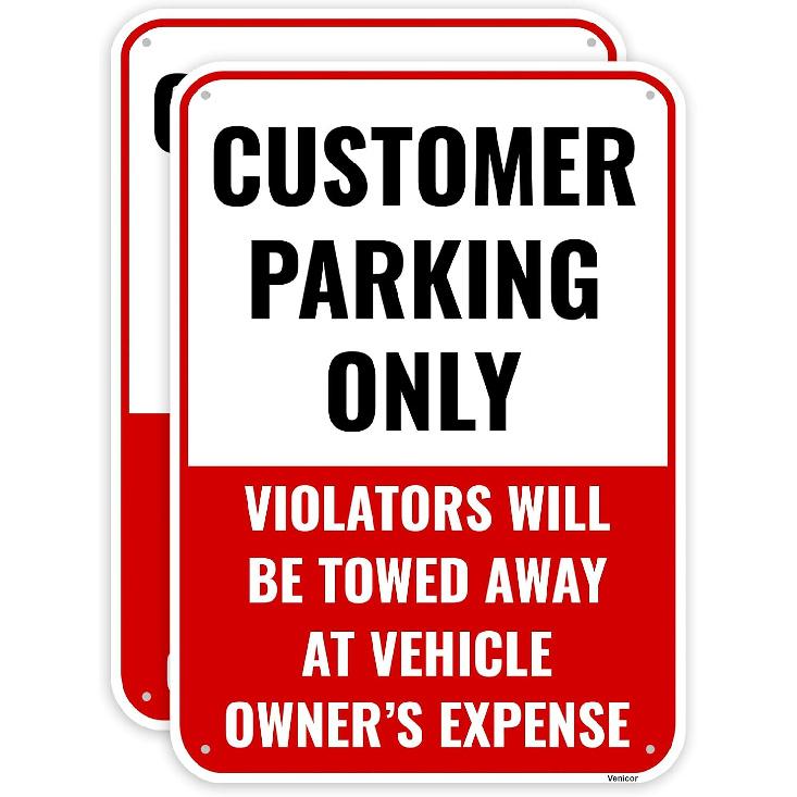 2 шт. знак  Парковка для инвалидов , 14 x 10 дюймов - Алюминий - Знак  Только для парковки инвалидов  для бизнеса Customer Parking Sign 14