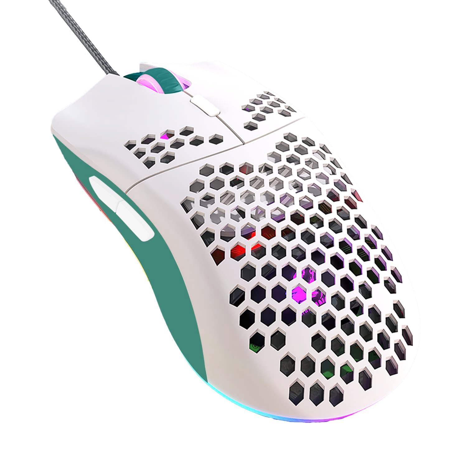 

M1 Wired Gaming 65G Honeycomb Shell Lightweight 6400 6 Programmable USB Gaming for PC and PS4 Users Green A.JAZZ Mouse, Mouse, DPI, Buttons, Mouse, зелений