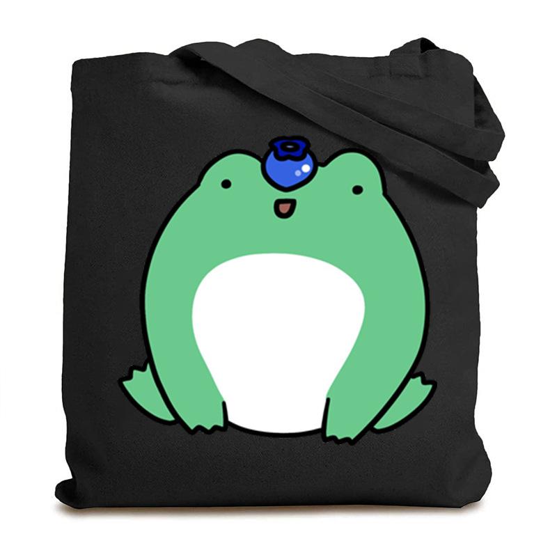 Frog creative printing new shoulder bag leisure student large capacity tote bag