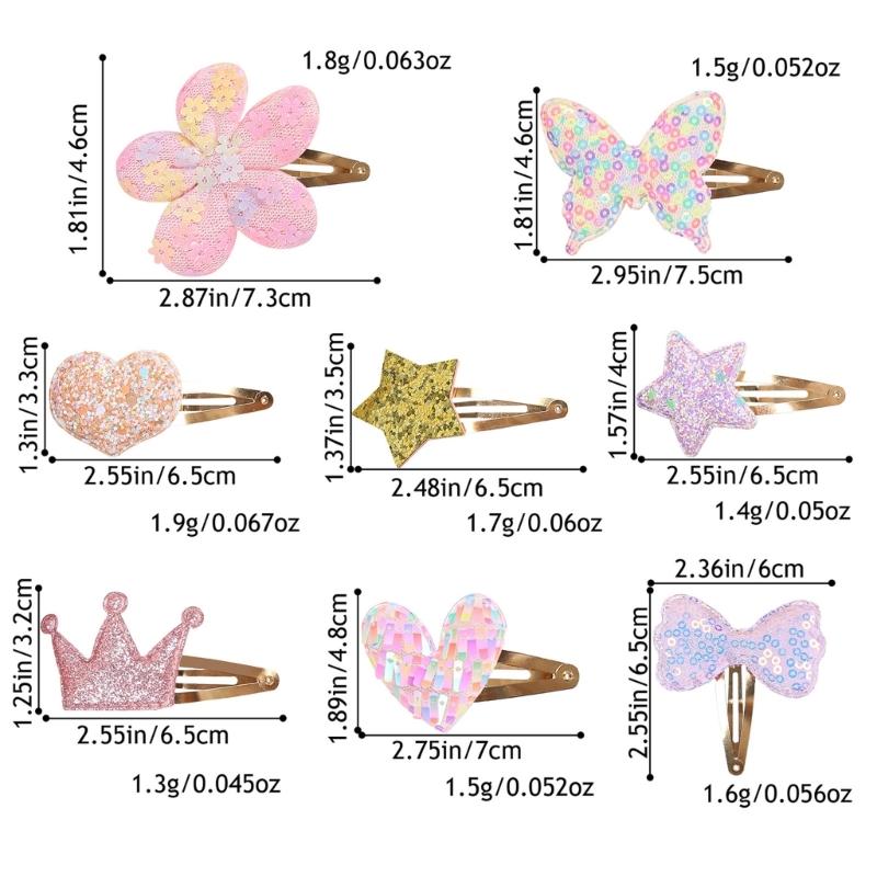 Sequined Casual Barrettes Hair Clip Bowknot Sweet Star Flat Clip Hairpin Star Bowknot 2000s Hair Clip for Bunches