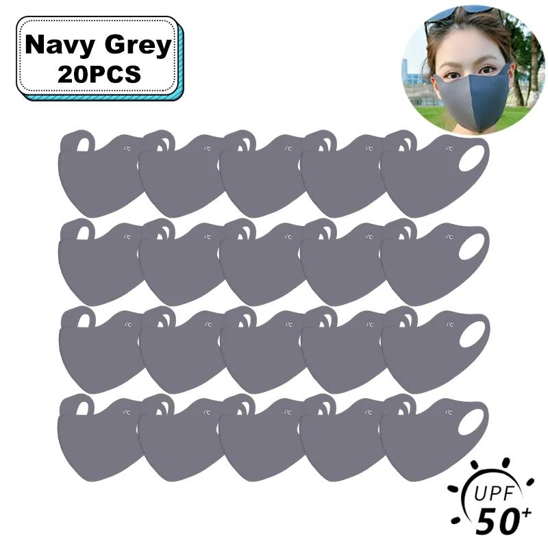 1-20 Pcs Summer UV Protection Mask 3D Ice Silk Breathable Traceless  Sunscreen Riding Mask Fashionable Hyaluronic Acid