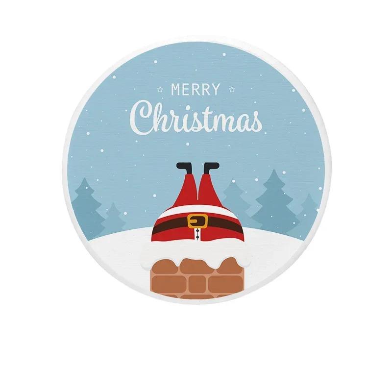 Diatomite Absorbent Coasters Christmas Decoration Anti-slip High-Temperature cup mat Heat Insulation Hot pad Dining Table Decor