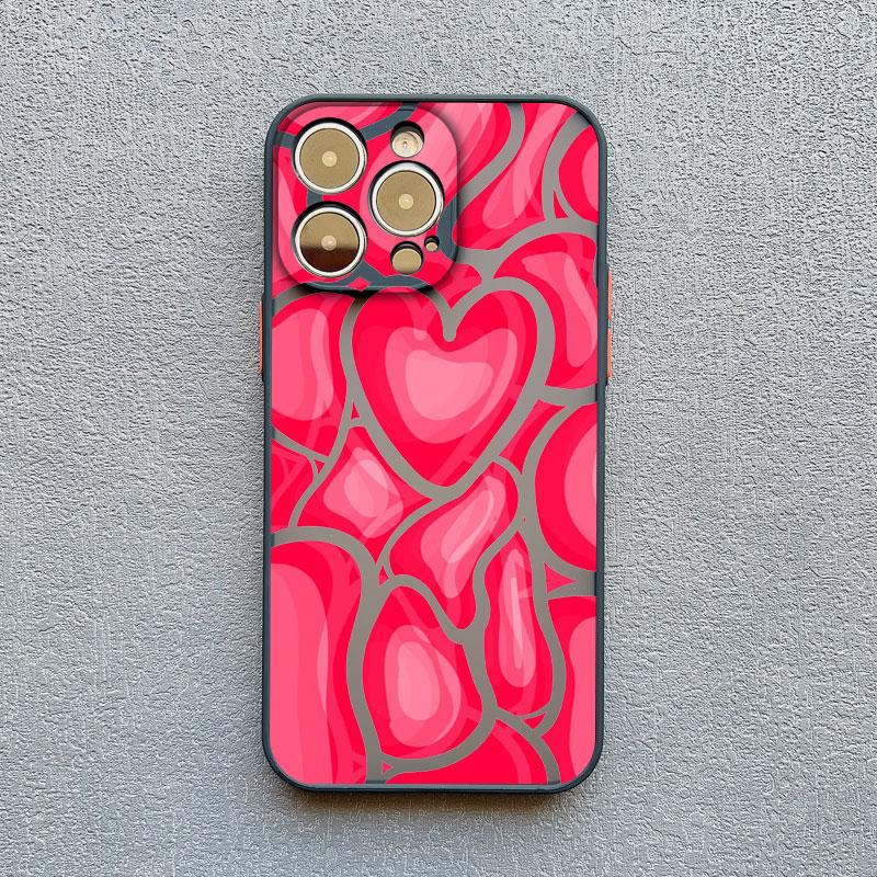 Cute Love Heart Pattern Protective Phone Cases for Iphone 15 11 12 13 Pro Max Mini 16 14 Pro Max Plus X XR XS Shockproof Cover