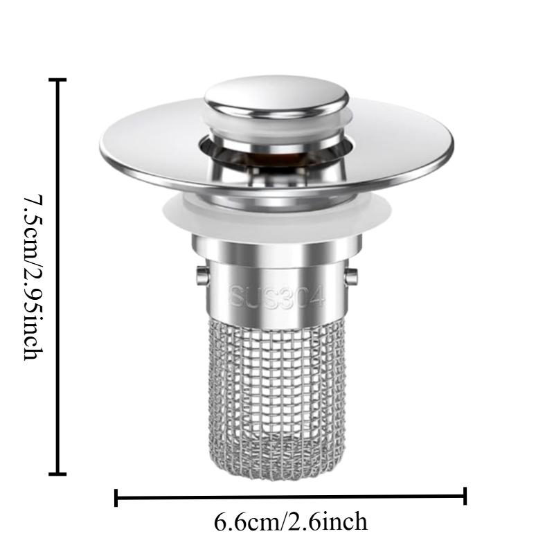 

1Pcs Pop-up Sink Drain Filter Hair Collector Bathroom Safety Material Bathroom Barrier Delicate Compact Portable Easy To Clean