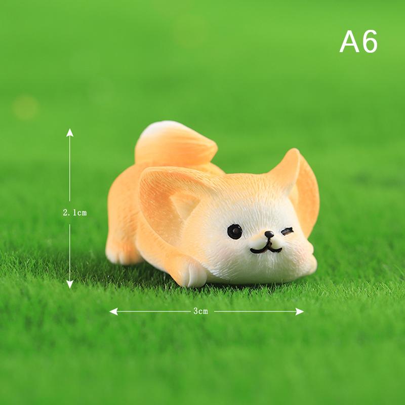 

Милая мультяшная лиса, миниатюрная фигурка, украшение для дома, микропейзаж