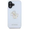 Guess Grained Big 4G Logo Small Classic Logo Hülle für iPhone 16 blau