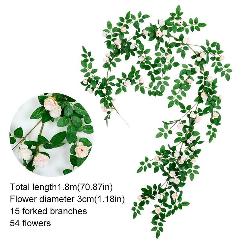 

1 шт. 180 см Домашние шелковые цветы Вечеринка Подвесные растения Розы Плющ Свадебная искусственная гирлянда из роз Садовая композиция Декор шампанского