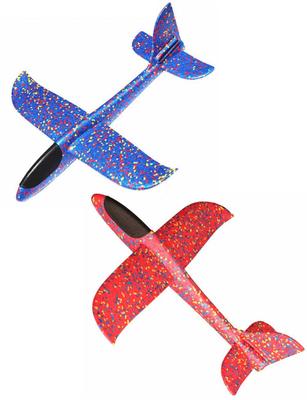 G-MODELL Toy Airplane, Styrofoam, Hand-Throwable, Set of 2 (Red & Blue)