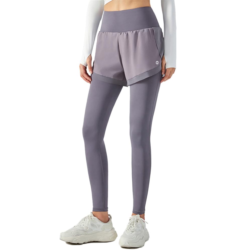 Yomoment Lavender Yoga Fitness Leggings with Perfect for and Gym Size Women's Leggings, 2-in-1, Moisture-Wicking, Quick-Drying Shorts, Running,