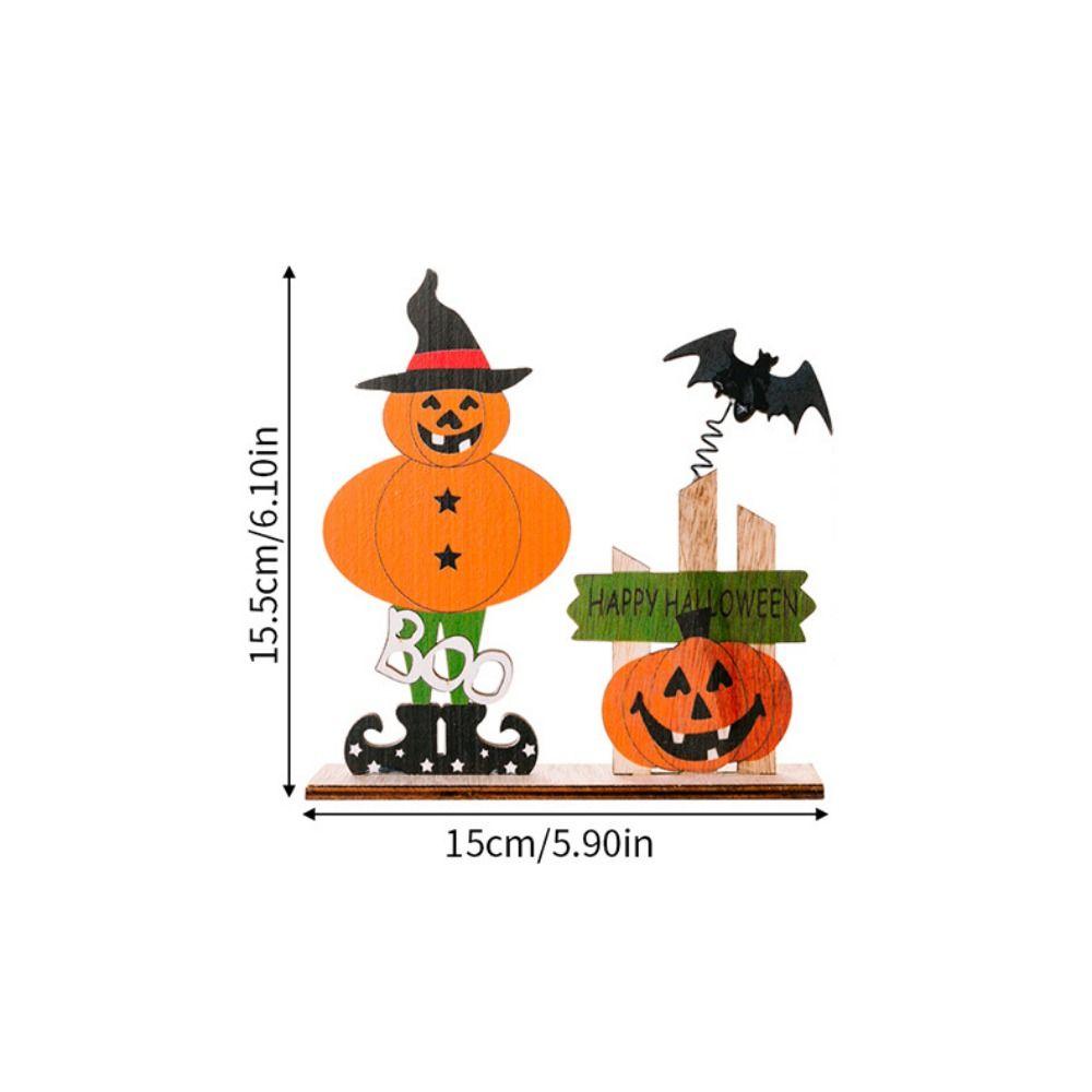 

Wooden Skeleton Desktop Ornaments Trick or Treat Halloween Pumpkin Prop Christmas Pumpkin