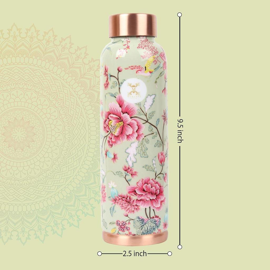 Copper Water Bottle Joint Less with Leak Proof Technology - Copper Bottle for Home, Office, Yoga & Travel Water Bottle, 1 Liter