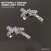 High Shine 3D Butterfly Zirconia Bow Nail Decorations