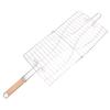 Stainless Steel Non Stick Handle BBQ Net Barbecue Mesh Fish Meat Grill Basket for BBQ Oven