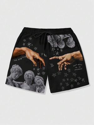 Nye Sommer Shorts til Mænd Løse Luksus Shorts 3D Print Afslappede Skulptur Print Harajuku Shorts Sports Hurtigtørrende Shorts