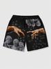 Nye Sommer Shorts til Mænd Løse Luksus Shorts 3D Print Afslappede Skulptur Print Harajuku Shorts Sports Hurtigtørrende Shorts