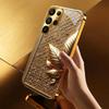 Shimmering golden leaves Hard case Men and women Glass PhoneCase for Samsung Galaxy S26 S25 S24 S23 S22 S21 FE Ultra Plus